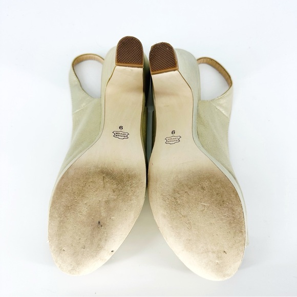 🔥SOLD🔥Sacha London Elga Champagne Metallic Open Toe Sling Back Platform - Picture 7 of 8